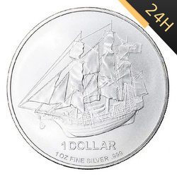 SREBRNA MONETA WYSPY COOKA HMS BOUNTY 2010 1 oz 24H VM