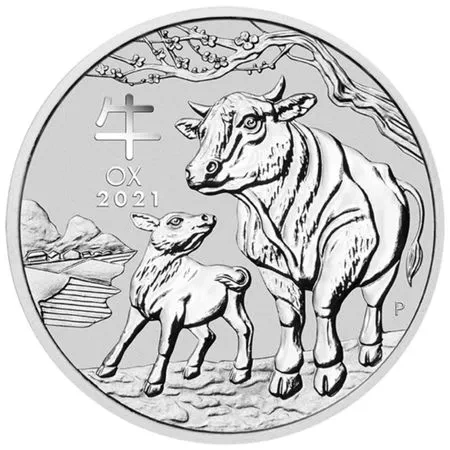 SREBRNA MONETA LUNAR III: ROK BAWOŁA 1 oz 2021 24H VM