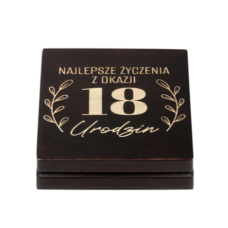 ETUI na SZTABKĘ DREWNIANE Certipack- 18 URODZINY